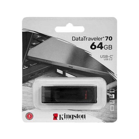 Pendrive 64 GB - Kingston DataTraveler 70 - USB‑C csatlakozóval.