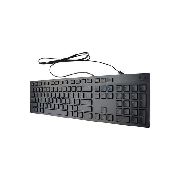  Dell KB216 | vezetékes USB billentyűzet | US kiosztás | fekete | + magyar matrica | ÚJ, dobozos