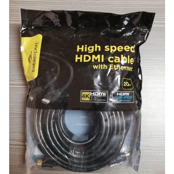 Gembird Cablexpert HDMI 4K kábel 20,0 méter – nagyfelbontású kép- és hangátvitelhez
