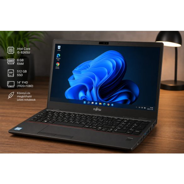 Fujitsu LIFEBOOK U749 | i5-8265U | 8GB RAM | 512GB SSD | 14" FHD | Használt laptop garanciával