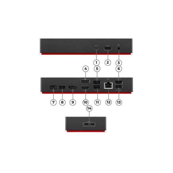 Lenovo ThinkPad Universal USB-C Dock 40AY | akár 3 monitor | 2× DisplayPort | HDMI | akár 100 W töltés | használt dokkoló 12 hó garanciával